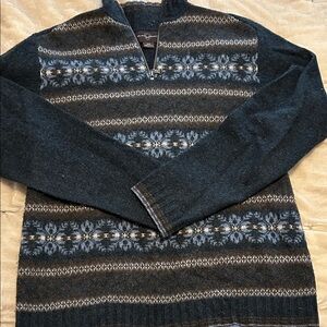 Black Brown 1826 Men's Patterned Zip-Up Sweater